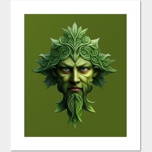 The Mountain Mens Celtic Wiccan Pagan Green Man Posters and Art